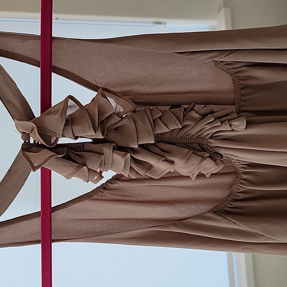 Naked Zebra Small Ruffle Racerback Layered Halter Tank - Picture 4 of 6